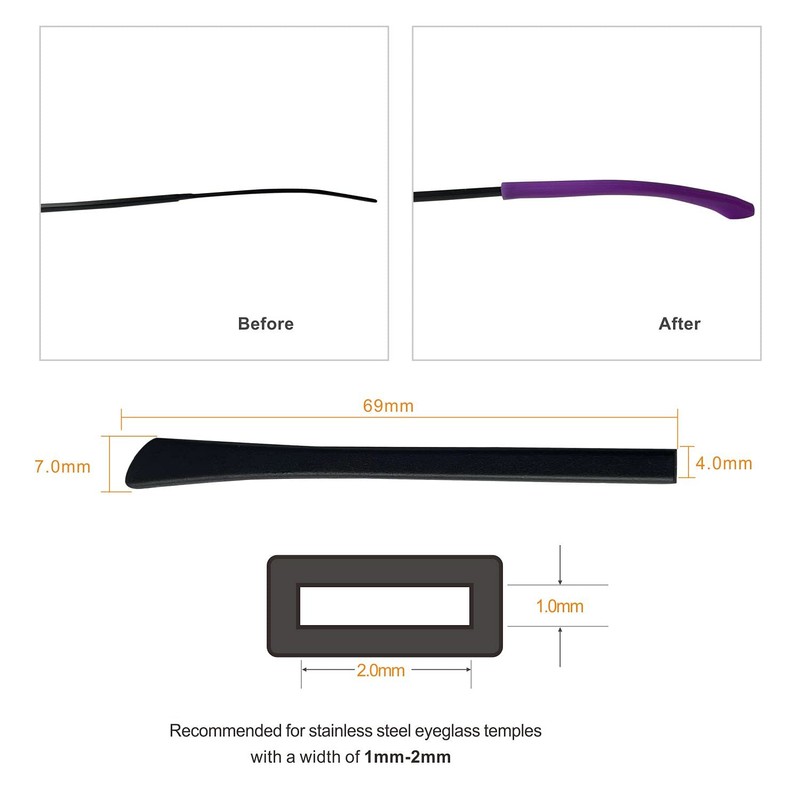 Glasses Temple End Tips Soft Silicone Anti Slip Socks Replacement