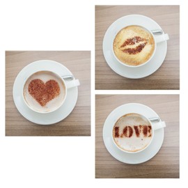 CraftStar Set of 3 Valentine Coffee Duster Stencils - Love Barista Stencil Pack