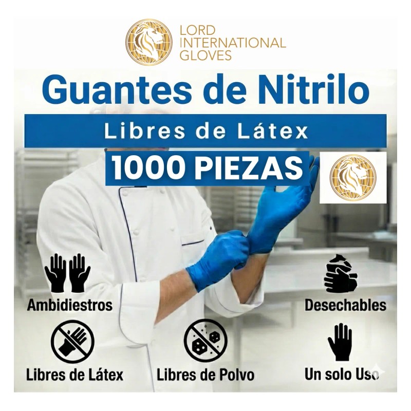 Guantes Nitrilo 3.5 Gr Libre De Látex Sin Polvo Azul
