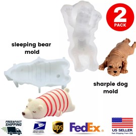 rainbow 2X 3D Animal Silicone Mold for Resin Casting Fondant Baking Craft DIY Soap Mold