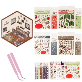 10 Sets DIY 3D House Stickers, 2024 DIY 3D House Stickers Make Your Own Supermarket Fun DIY Stickers Scene DIY 3D Sticker Scene Stickers for Adults Kids Relief Stress Pass The Time