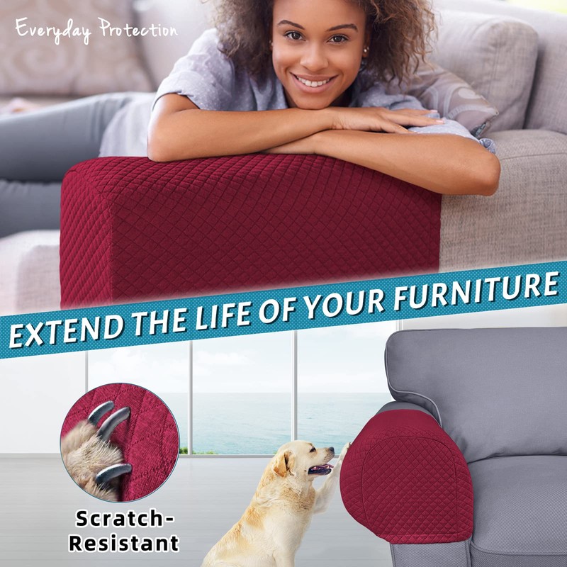 Roytub Stretch Couch Arm Covers - Breathable, Scratch-Resistant, Keeps Home
