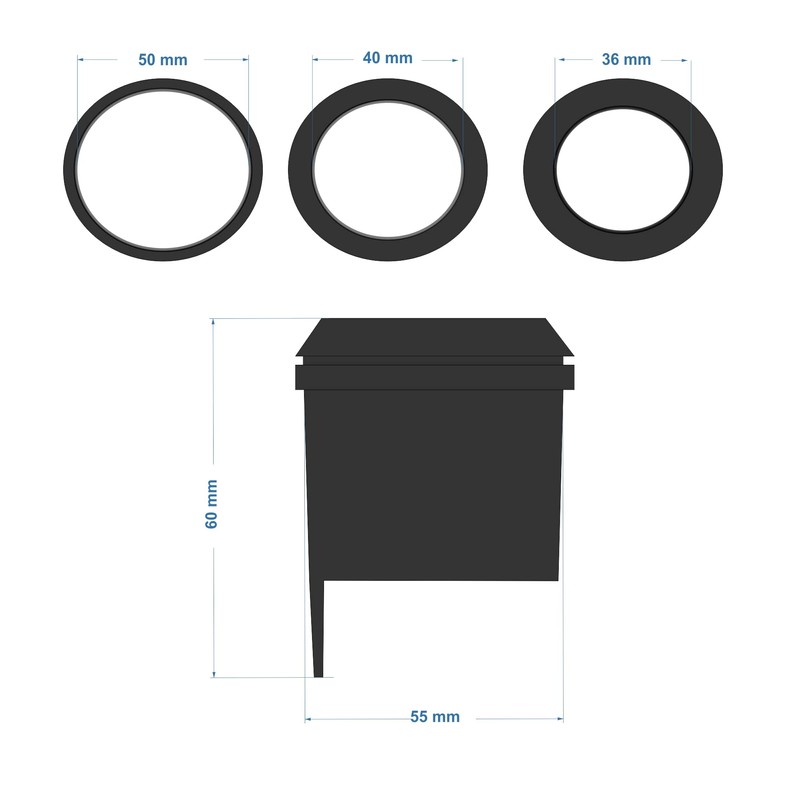 osoltus Granite Parasol Base Reducer Inserts - Reducing Rings (3
