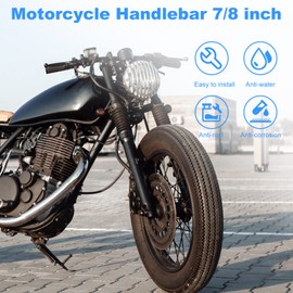 OXMART Motorcycle Handlebars 7/8" 22mm, Adjustable 21" to 27" Detachable Handle Bar Steering Hangers Handle Bar Compatible with Harley Honda Yamaha Kawasaki Suzuki (Black)