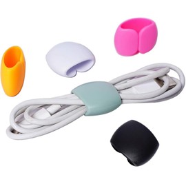 SAHENITEANA organizadores de cables reutilizables, organizador de auriculares, organizador de cables, enrollador de cables, cargador de teléfono, clips de alambre