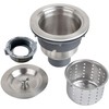 3-1/2 Inch Sink Drain Assembly Kit, Removable Deep Sink Strainer