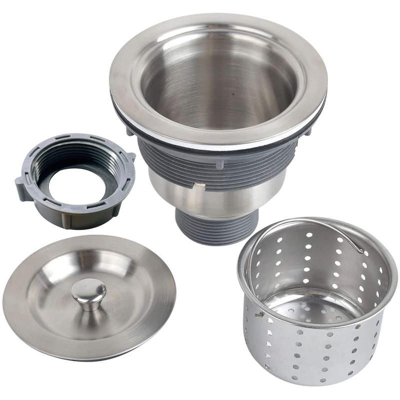 3-1/2 Inch Sink Drain Assembly Kit, Removable Deep Sink Strainer