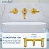 Airuida Wall Mounted Antique Brass 3 Hole Dual Handle Bathroom
