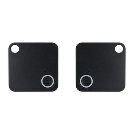 Riloer Pet Locator, Wireless Smart Tag GPS Tracker Bluetooth, Anti-Lost Alarm Key Finder, Black, Pack of 2