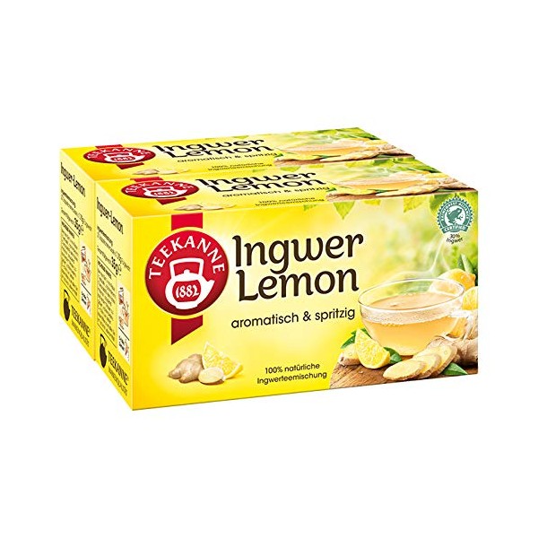 TEEKANNE Ingwer-Lemon (ginger-lemon) / 2x 20 tea bags / fresh + direct german-import by Teekanne