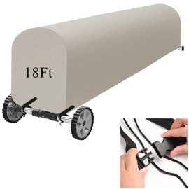Woanger Heavy Duty Pool Solar Reel Cover Waterproof UV Resistant Inground Swimming Pool Solar Reel Roller Blanket(18 Ft,Beige)
