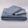 JELLYMONI Pinstriped 100% Washed Cotton Linen Like Duvet Cover Set,