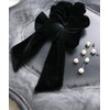 VINGTAINE HS-148 Ribbon Velour Scrunchie Removable 2-Way Arrangement Simple Hair