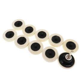 Feroflex® Pack of 10 Wool Felt Polishing Disc, 50 mm Compressed Wool Sanding Discs + 1 x Disc Pad Holder for Cleaning and Polishing Work