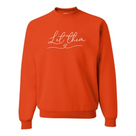 Go All Out XX-Large Orange Mens Let Them With Heart Sweatshirt Crewneck