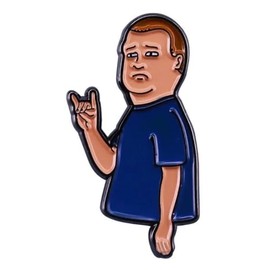 King of the Hill Bobby Devil Horns Hand Sign Kidney Boy Cartoon Comedy TV Show Enamel Pin Badge, 1.3-1.7 Inches, Enamel, enamel