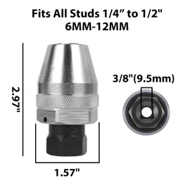 Wjelet 3/8" Drive Broken Stud Remover, Heavy Duty Stud Extraction Tool for 1/4" to 1/2" Rounded Studs, Ideal for Removing Broken, Rounded Off, Painted Over, and Rusted Tight Bolts