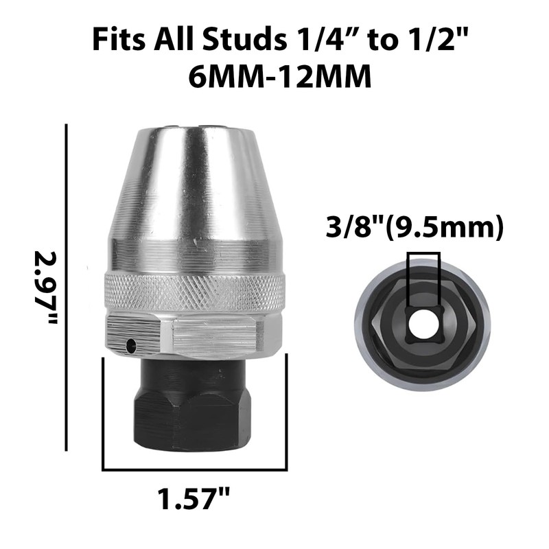 Wjelet 3/8" Drive Broken Stud Remover, Heavy Duty Stud Extraction