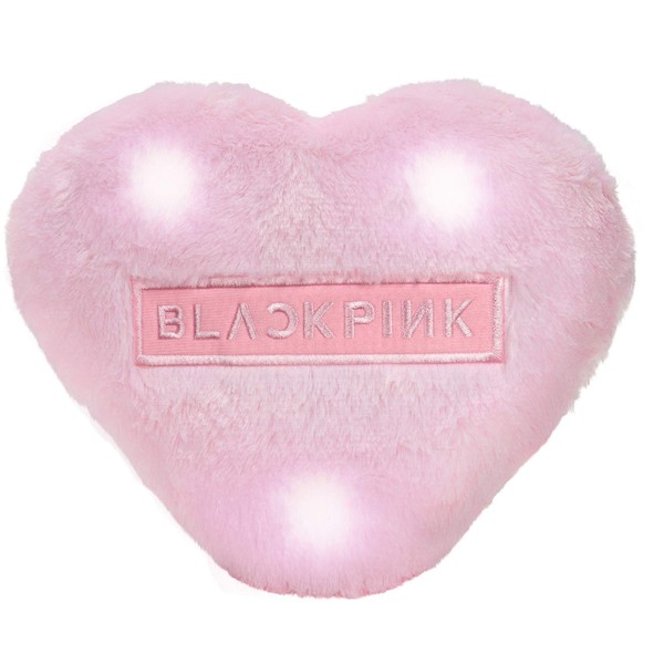Blackpink Light-Up Plush Heart, Glows with 4 Different Light Shows - Soft Plush Heart Lights Up, Even in Response to Music! Inspired by Kpop Idols Lisa, Jennie, Jisoo and Rosé - Calling All Blinks