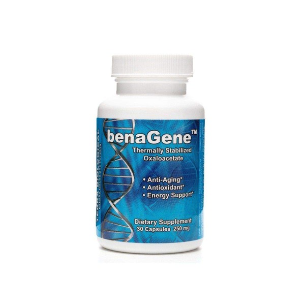 2 benaGene bottles - patented thermally stabilized oxaloacetate longevity supplement