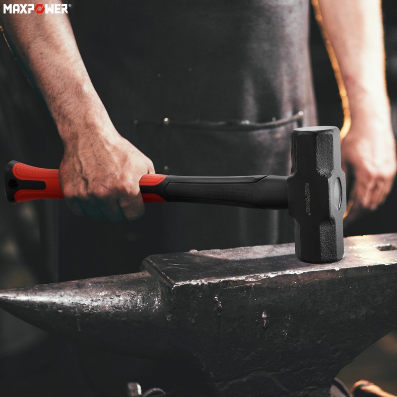 MAXPOWER 3lb Sledge Hammer, Drop forged Steel Head, 12.8 inch