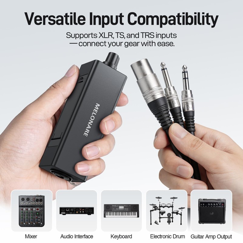 Melonare Portable Wired in-Ear Monitor Amplifier, Headphone Amp with XLR/TRS
