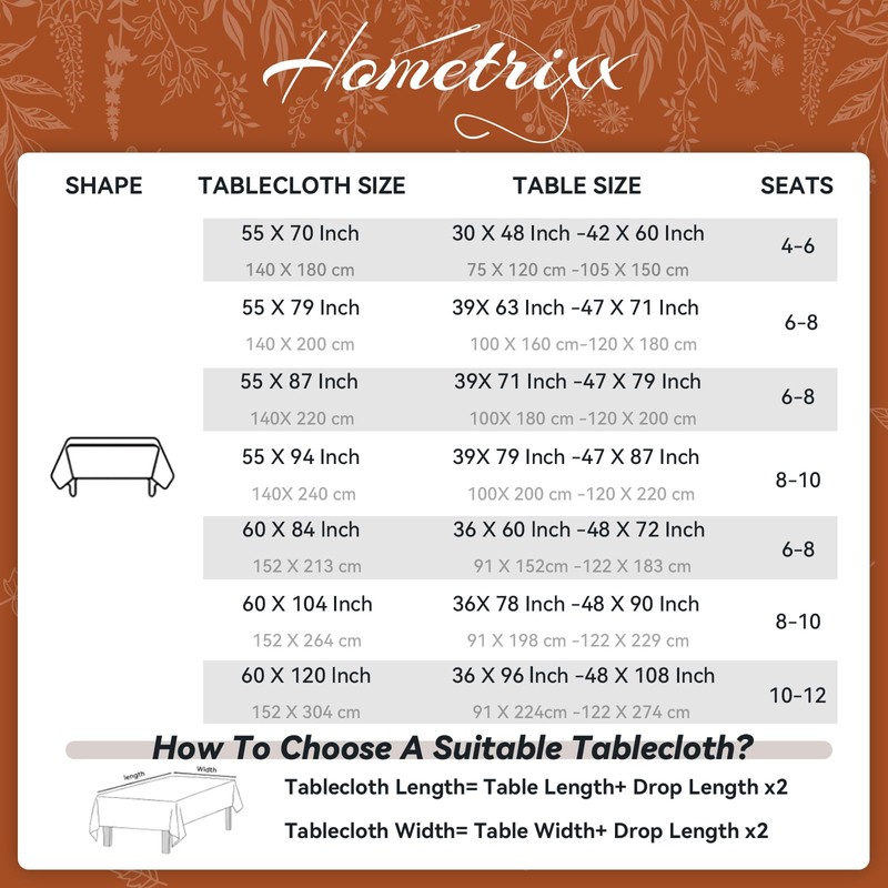 Fall Wild Flowers Leaf Rectangle Table Cloth Caramel 60x84inch