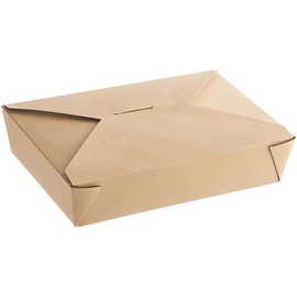 OCS Parts 50-Pack Heavy Duty Kraft Paper 49-Ounce Food Containers | 7 3/4" x 5 1/2" x 1 7/8" | Microwave Safe, Grease Resistant, Recyclable Containers for Takeout, Lunch, to Go, and Leftovers
