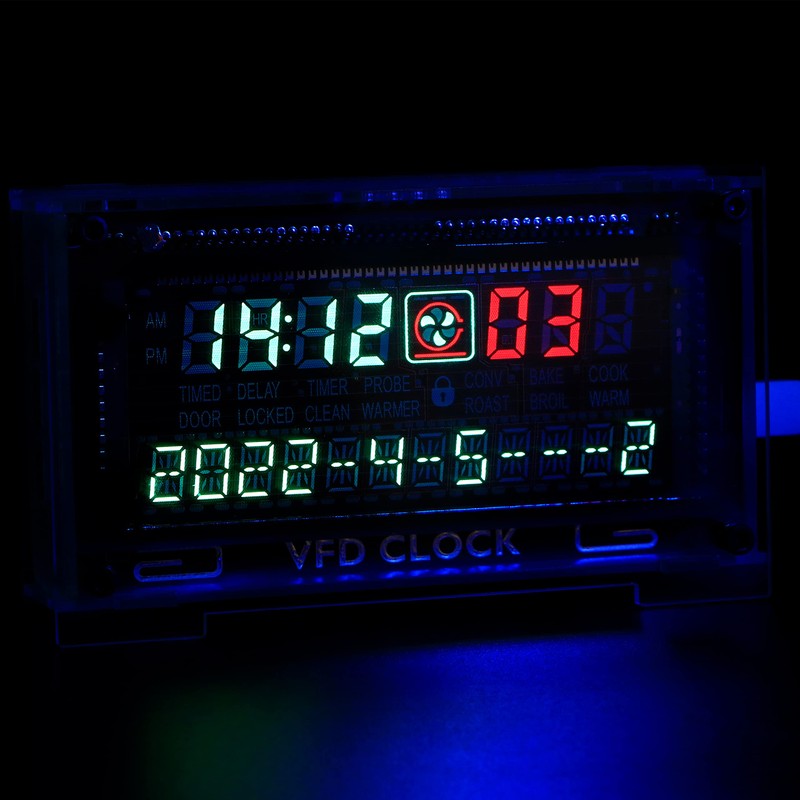 Vastarry Two-Color Vacuum Fluorescent Display Clock VFD Clock Retro Electronic