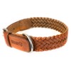 MONKIMAU Dog Collar Braided Genuine Leather Adjustable Length 45-53 cm