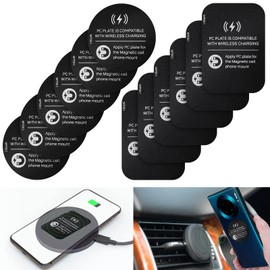 12 Pieces Wireless Charging Compatible Metal Plate Magnetic Cradle Disc Round Rectangle Phone Magnet Sticker Black Magnetic Plate Phone Metal Plate Cell Phone Automobile Cradles for Magnetic Car Phone
