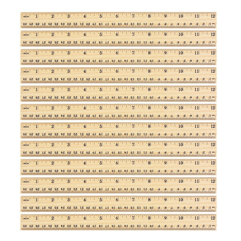 eBoot 12 Pack Wood Ruler Student Rulers Wooden School Rulers