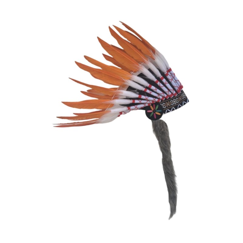 Vaveren Artificial Feather Headdress Men Women Indian Headdress for Dance