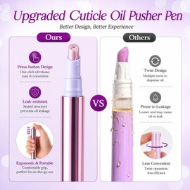 Babysun Cuticle Oil Pusher Pen Press Type Ceramic Cuticle Pen Leak-Proof Cuticle Pusher Oil Pen Cleaner Nail for Women Teen Girl