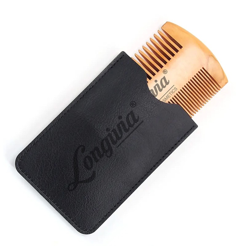 Longivia® Beard Comb Wood Ecological 100% Pear Wood Beard Comb