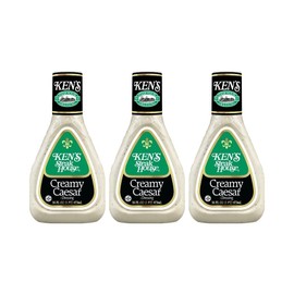 Ken’s Steakhouse Dressing, Creamy Caesar Dressing, Gluten Free Dressing for Salads or Spreads, 16 FL OZ Bottle (Pack of 3)
