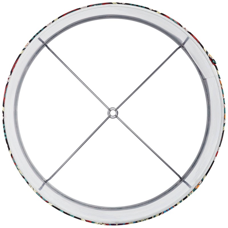 Multi-Color Embroidered Large Drum Lamp Shade 15" Top x 15"