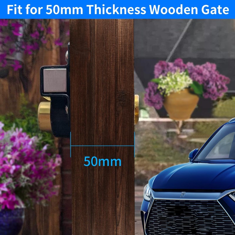 Mortrise Lock, Long Throw Gate Lock for Wooden Gate, Double