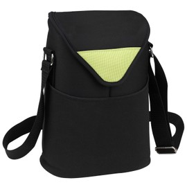 Picnic at Ascot Insulated Wine/Water Bottle Tote with Shoulder Strap - Apple