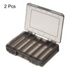 PATIKIL Fishing Lure Storage Box 2 Pack Plastic Two Sided