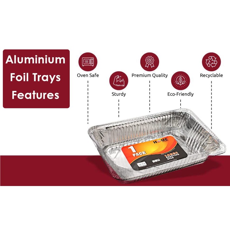 Best House Medium Size Rectangular Aluminium Foil Baking Trays -