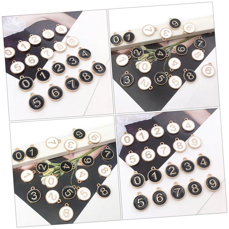 COHEALI Digital Signage Diy Pendants Set 20pcs Alloy Jewelry Making