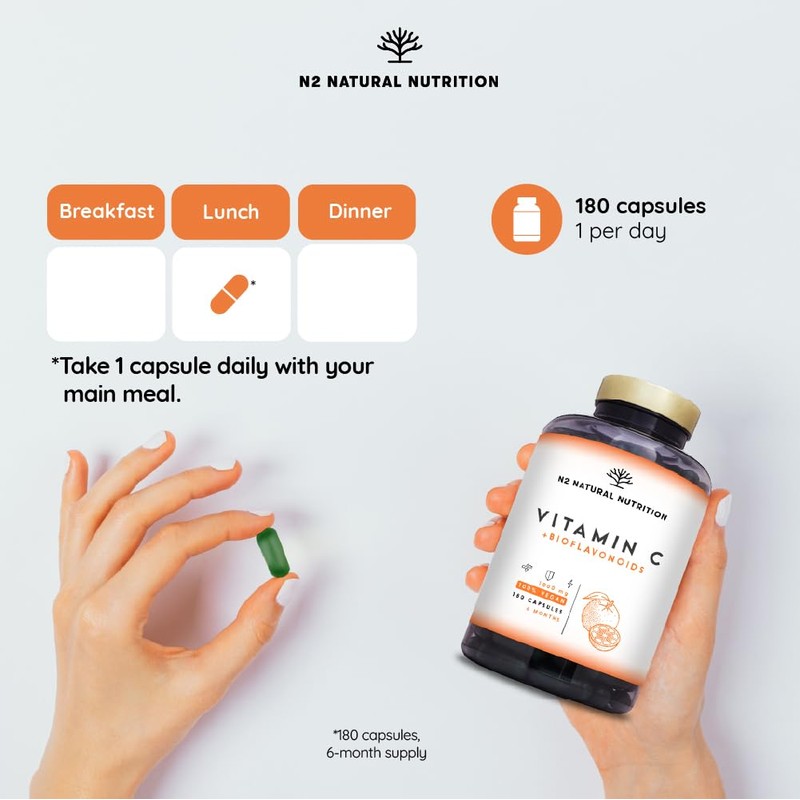 Vitamin C Tablets 1000mg High Dose + Bioflavonoids - High