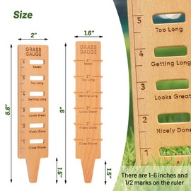 2pcs Grass Gauge Ruler Wooden Outdoor Grass Trim Measurement Tool The Ultimate Yard Lawn Tool Wood Grass Height Gauge Tool Lawn Care Gardening Gift Grass Height Prism Gauge