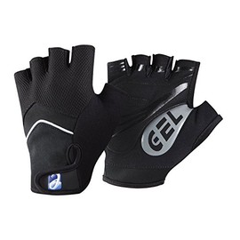 Elite Cycling Project Men's Road Racer Gel Fingerless Gloves Gloves Black M'