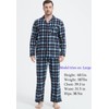 CHUNG Men Cotton Pajamas Set Soft Flannel Plaid Long Sleeve