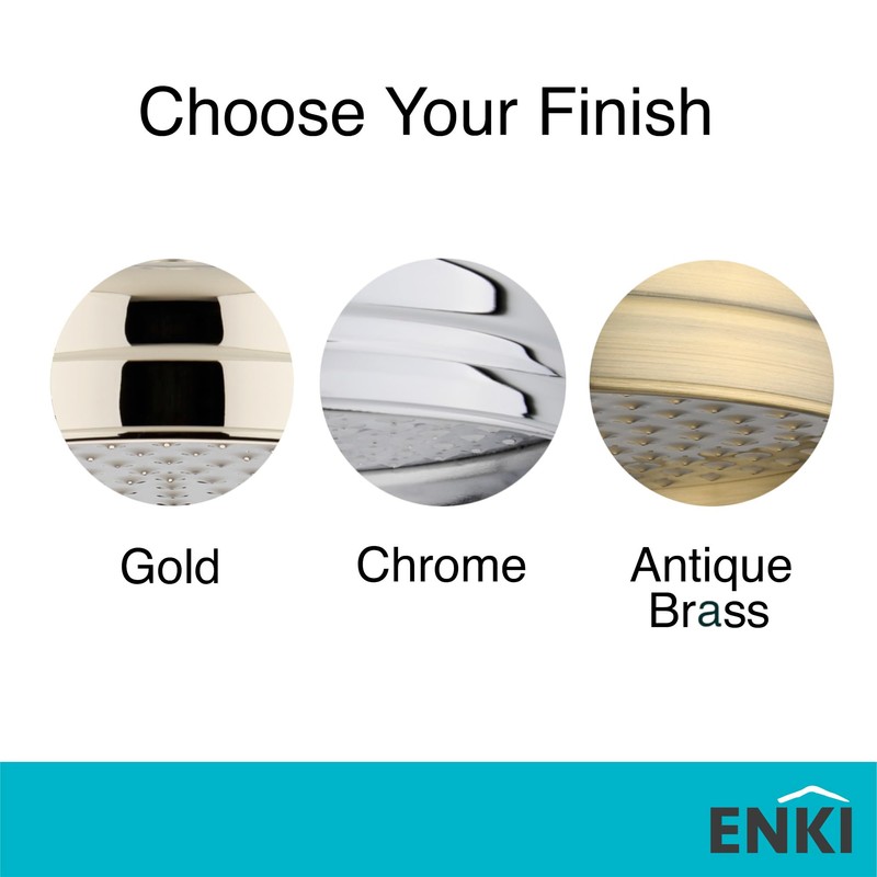 ENKI R35 150mm Traditional Fixed Small Shower Head - Antique