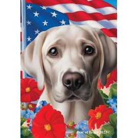 Silver Labrador - Best of Breed All-American Patriotic I Garden Flags