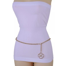 Unbranded Women Gold Metal Chain Travel Style Belt Hip High Waist Flower Charm Size XL XXL