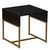 Household Essentials Wrap Square Side End Table Black Oak Wood